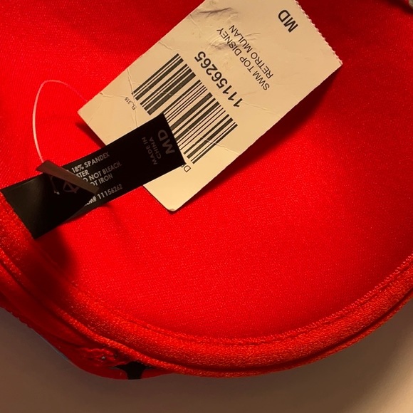 B11 Hot Topic Disney Retro Mulan Swim Bikini Top Padded Underwire S M - Picture 5 of 6